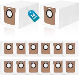 14 stuks stofzuigerzakken - compatibel met Dreame D10 Plus D10s Plus Z10 Pro L10 Plus robotstofzuiger- 2,5 liter automatisch afsluitende stofzak - vervanging voor dierenhaar en dagelijks vuil -meerlaagse filtratie — thumbnail 1