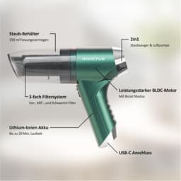 Accu-handstofzuiger 13-delig draadloos 3-in-1 mini-autostofzuiger - voor auto - keuken - toetsenbord - dierenharen - vacuümpomp - blazer — thumbnail 5