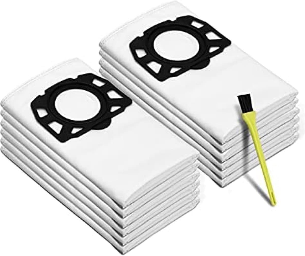 12 stuks vliesfilterzakken geschikt voor Karcher WD4, -WD5, -WD6, MV4, MV5, MV6, reserveonderdelen, zak, accessoirekit voor Kärcher 2.863-006.0 — afbeelding 1