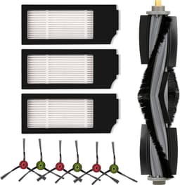 (10 stuks) vervangende onderdelen geschikt voor ECOVACS DEEBOT DEEBOT X1 OMNI X1 PRO OMNI X1 OMNI T10 OMNI robotstofzuiger accessoireset, 1 rolborstel, 3 HEPA-filters, 6 zijborstels — thumbnail 1