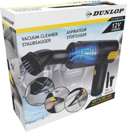 Dunlop Auto Stofzuiger - 12V Aansteker Aansluiting - Nat en Droog - Spleet- en Borstelmondstuk - 3 Meter Kabel - Auto Accessories - Zwart/Geel — thumbnail 4