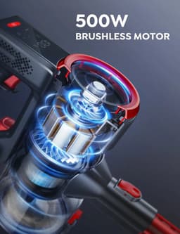 Steelstofzuiger - Vacuum Cleaner - Draadloze Stofzuiger- Kruimeldief Snoerloos - 500W - 50KPa - Handstofzuiger - 1.5L Stofreservoir - Verwijderbare Batterij - Ideaal voor Huisdieren en Thuisgebruik — thumbnail 3