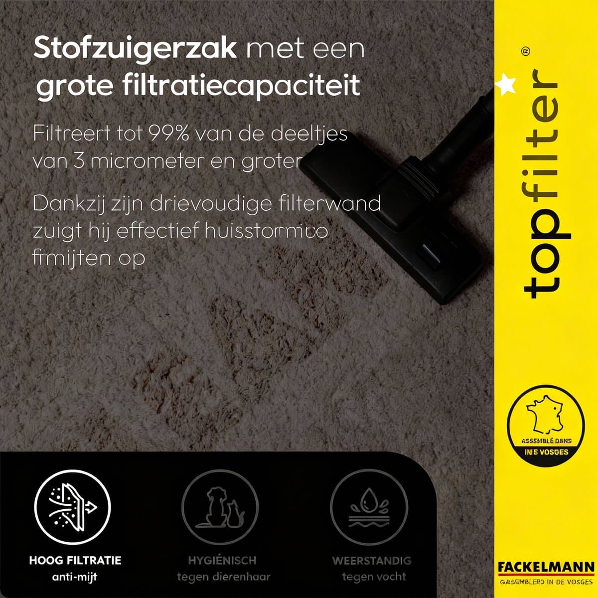 Set van 4 Tornado TopFilter Premium stofzuigerzakken — afbeelding 1