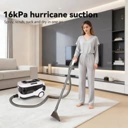 Lunekiss multifunctionele stofzuiger voor banken met 800W zuigkracht, 3L watertank en sprayfunctie voor tapijt en bekleding — thumbnail 4