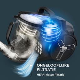 Stofzuiger zonder zak - Krachtige reiniger - Efficiënt schoonmaken - Stil en energiezuinig - 25L capaciteit - Zwart en grijs — thumbnail 3