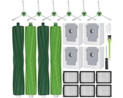 Accessoires voor iRobot Roomba i1+ i3+ i4+ i5+ i6+ i7+ i8+ J5+ J6+ J7 J8+ J9+ E5 E6 E7 Accessoireset Reserveonderdelen 4 stofzakken, 4 hoofdborstel, 6 zijborstels, 6 filters 1