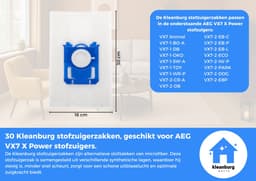 Kleanburg® - Geschikt voor AEG VX7 X Power - Stofzuigerzakken - 30 stuks — thumbnail 4