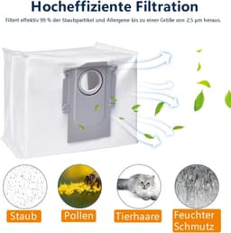 12x Stofzuigerzakken - Geschikt voor Roborock Q5+ en Q5 Pro+, Q7+ en Q7 Max+, S7 MaxV Ultra, S7 Pro Ultra, Q8+ Max, S8+ en S8 Pro Ultra stofzakken - Robotstofzuiger Accessoires — thumbnail 5
