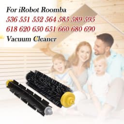 Geschikt voor Vervangende onderdelen voor iRobot Roomba 600-serie 690 980 670 660 651 650 630 614 595 585 564 552, 2 paar borstelharen en flexibele klopper, stofzuigerset — thumbnail 2