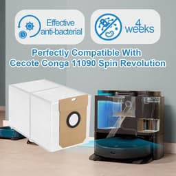 10 stuks stofzuigerzakken - geschikt voor Conga 11090 Cecotec & Haier H11 - JH68U1 & VIOMI Alpha 3 Pro - voor robotstofzuigers — thumbnail 5
