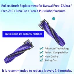 2-pack Vervangende borstelrollen - geschikt voor Narwal Freo Z Ultra - Freo Z10 - Freo Pro - Freo X Plus robotstofzuiger - met anti-klitfunctie — thumbnail 5
