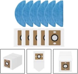 Accessoireset voor ILIFE A30 Pro robotstofzuiger - 5 microvezeldweilen en 6 stofzakken - met sterke stofafdichting — thumbnail 2