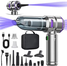 4-in-1 handstofzuiger, accu, sterke autostofzuiger, 25000 Pa, handstofzuiger, draadloos, 3 versnellingen, 220.000 omw/min, elektrische stofblazer, persluchtspray voor auto, keuken, pc, bank, kantoor — thumbnail 1