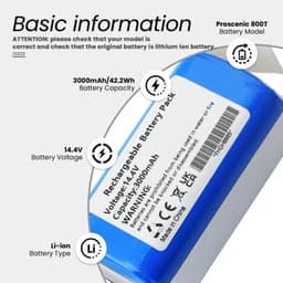 14.4V Vervangende Accu voor Proscenic Stofzuigers met 3000mAh Capaciteit — thumbnail 2