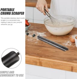 Kruimel Veger - Broodkruimel Schraper - Tafel Reinigen - Met Kledingclip - 16 cm - Zwart — thumbnail 5