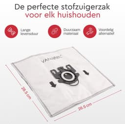 VANJOOL® Stofzuigerzakken voor Miele G/H/N – Geschikt voor Classic C1, Complete C2 & C3, Moulinex & Weltstar – 20 Stuks + 2 Filters – Sterke Filtratie & Perfecte Pasvorm — thumbnail 5