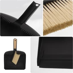 Mini Stoffer Set - Compacte Schoonmaakset - Bureau Opruimen - Bamboe Handgreep - 32.5 cm - Zwart — thumbnail 5