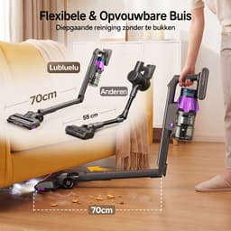 Lubluelu G30 Flexibel en opvouwbaar Draadloze Steelstofzuiger 50Kpa- 5 in 1 Handstofzuiger - Zelfstaand Design - 50 Min Gebruikstijd - Verwijderbare Batterij- Anti-klit Borstel - HEPA-filter - LED-koplampen — thumbnail 1