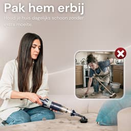 Vesora® 3-in-1 Kruimeldief - Kruimelzuiger Snoerloos - Krachtige Handstofzuiger met Opzetstukken en Steel - Ook Voor Dierenharen - Stofreiniger - Autostofzuiger - Air Duster - HEPA-filter - Draadloos - Best Verkocht - Blauw / Zilver — thumbnail 2