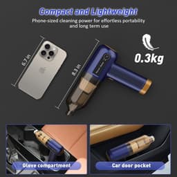Draadloze Handstofzuiger - Mini Stofzuiger - Auto Huis Kantoor - 15000 Pa Zuigkracht - 80 W - Zwart — thumbnail 3