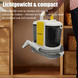 Tapijtreiniger / Vloerreiniger / Vlekkenreiniger – Met spray-functie, 2 borstelkoppen & 4m snoer – Voor tapijt, bekleding, auto & trappen – Incl. flexibele slang – Krachtige vlekverwijderaar — thumbnail 5