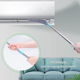 Intrekbare Stofreiniger - Platte Stofdoek Reiniger - Onder Meubels Stofvrij Maken - Flexibel Telescopisch Mechanisme - 1 PC - Grijs — thumbnail 2