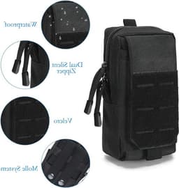 Store_9 - Tactische EDC-tas - Multifunctionele Molle Pouch - Gadget Organizer - Zwart - Mobiele telefoonhouder - Geschikt voor wandelen, fietsen — thumbnail 2
