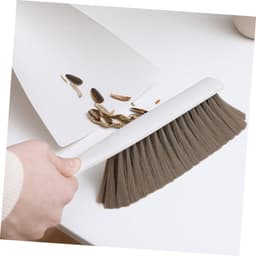 Mini Bezemset - Stoffer en blik - Bureau schoonmaken - Compact ontwerp - 295 cm - Wit — thumbnail 2