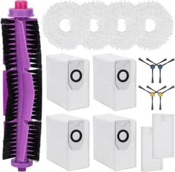 15-delig accessoireset - voor Eureka J12 Ultra stofzuigerrobot en Voor Midea V12 - met 1 hoofdborstel, 4 veegdoeken, 2 HEPA-filters, 2 stofzakken, 4 zijborstels — thumbnail 1