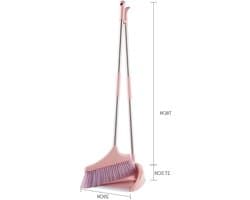 Stoffer en blik - Veegset Blik met bezem - Vloeren reinigen - Roestvrijstalen handvatten - Niet gespecificeerd - Zilver