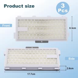 3-delige HEPA-stofzuigerfilterset, stofzuigerfilter voor Miele Compact C1 & C2, Complete C2 & C3, S8340, HEPA-stofzuigerfilter voor mensen met allergieën ter bescherming tegen fijnstof en geuren. — thumbnail 2