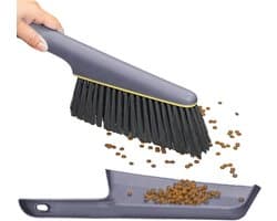 Stofblik en Bezemset - Bureau Reiniger - Snel Schoonmaken - Snap-On Ontwerp - 35x12 cm - Grijs