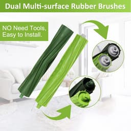 8 stuks Reserveonderdelen - 1 paar rubberen borstel , 2 filters HEPA , 2 zijborstel en 2 vod - Voor iRobot Roomba 860 865 870 880 896 960 966 971 976 980 981 - Voor voor Roomba 800 900-serie — thumbnail 2