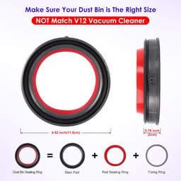 V10 Stofbakafdichtingsring compatibel met Dyson V10 SV12 Cyclone stofzuiger, vervangingsonderdelen voor de stofbak/vuilcontainer, accessoires — thumbnail 5