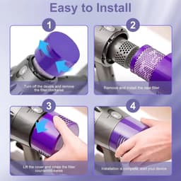 Twee wasbare vervangingsfilters met borstel Geschikt voor Dyson V10 SV12, compatibel met de Cyclone V10-serie, V10 Absolute/Animal/Motorhead/Total Clean. — thumbnail 3
