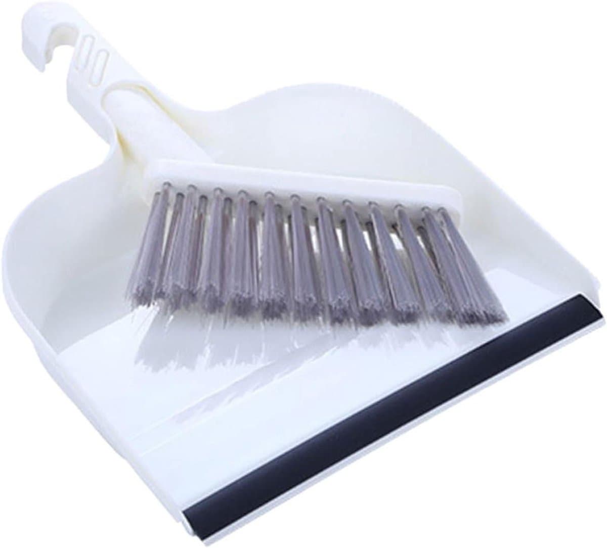 Bureaustofzuiger Set - Mini Stoffer Blik - Bureau Schoonmaken - Zachte Borstel - 28 cm Stofblik - Wit — afbeelding 1