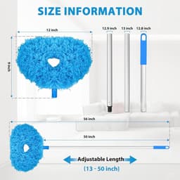 Ventilator Reiniger - Stofdoek Hoge Plafonds - Stof Verwijderen - Uitschuifbare Steel - Tot 126 cm - Blauw — thumbnail 5