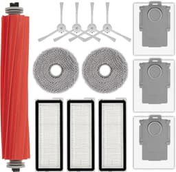 13 stuks Vervangende onderdelen - Voor Roborock Qrevo S, Qrevo Pro, Qrevo MaxV, QRevo Plus , P10 PRO , P10S , P10 PURE - 1 rolborstel, 4 witte zijborstels, 3 stofzakken, 3 HEPA-filters, 2 dweilpads — thumbnail 1