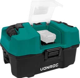 VONROC Compacte alleszuiger / stofzuiger - 20V - Incl. Diverse accessoires – Zonder accu & lader — thumbnail 2