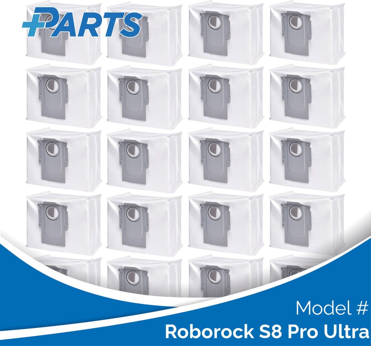 Roborock S8 Pro Ultra Stofzakken (20 Stuks, Plus.Parts® alternatief voor 8.02.0132) — afbeelding 1