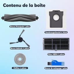 Stofzuigeraccessoireset - geschikt voor Dreame X40/X40 pro/S30 pro Ultra, X40 Ultra/L40 Ultra/X40 Master robotstofzuigers - 1 hoofdborstel, 2 filters, 2 zijborstels, 4 dweilen, 6 stofzakken — thumbnail 5