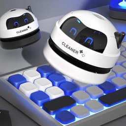 Daity Een huishoudelijke bureaustofzuiger - oplaadbaar via USB - met een verlengde zuigmond en een klein borsteltje - geschikt voor het reinigen van toetsenborden - auto-interieurs - enz. (wit) — thumbnail 4