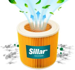 Sillar Stofzuigerzakken synthetisch, 8 stuks + 1x stofzuigerfilter versterkt met gaas - met bevestigingsplug - set voor stofzuigers - compatibel met Karcher WD1 WD2 WD3 WD3.200 KWD1 KWD2 KWD3 SE4 SE4001 SE4002 - vervangers — thumbnail 2