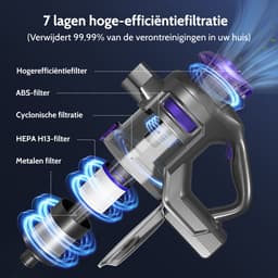 Hiaonyx Steelstofzuiger Draadloos, 42000Pa, Tot 50 minuten werking, Met 2 verwisselbare accu’s, 1,6L stofcontainer, Geschikt voor huisdierenharen en tapijt, Paars — thumbnail 2