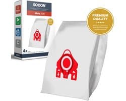 SQOON® Stofzuigerzakken Geschikt voor Miele FJM Series – Vervangt Model 9917710 – High Filtration voor Optimale Stofopname en Hygiëne - (SQ02) - 4 Stuks