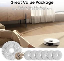 6 Stuks Vervangende Dweilpads voor Dreame L10s Ultra Gen 2, X40/X50 Ultra Complete, L40 Ultra AE, L10s Pro Gen 2/3, L10s Plus/Ultra, Mova E30/E40 Ultra, P50 Pro Ultra - Zeer Absorberend en Krasvrij — thumbnail 5