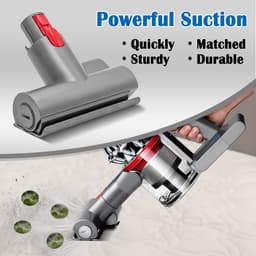 Mijtenverwijderende borstelkop - Mijtenverwijderende zuigmond - Mijtenverwijderende borstelaccessoire - Stofzuigeraccessoire - Compatibel met Dyson draadloze stofzuigerkoppen v7-v8-v10-v11 - Grijs - 15,5*14,5 cm — thumbnail 2