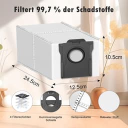 18 stuks accessoireset - Geschikt voor Mova P50 Pro Ultra - P50 Ultra - Dreame X40 Ultra Complete - X40 Master - L40 Ultra - 2 hoofdborstelen - 4 filters - 4 dweildoeken - 4 stofzakken - 4 zijborstels — thumbnail 5
