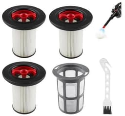 De Geschikt voor Bosch Unlimited Gen2 Serie 8 Stofzuiger 3-delige vervangingsfilterset bevat HEPA-filters Geschikt voor modellen 12036642 en 12023349, één filterdop en één reinigingsborstel. — thumbnail 1