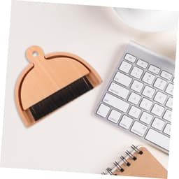 Kleine Stoffer Bezem - Mini Reinigingsset - Bureau Schoonmaken - Houten Handvat - 14.5 cm Lengte - Zwart — thumbnail 2